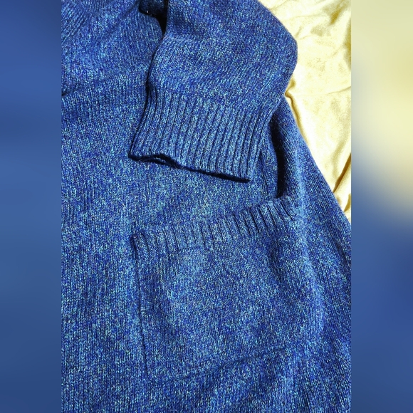 Kuna Luxury Alpaca Longline Open Cardigan Blue Duster Sweater Pockets Sz S/M - Picture 3 of 6